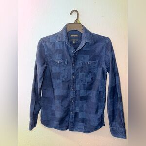 Banana Republic Men’s Dark Indigo Patchwork Button-Down Shirt